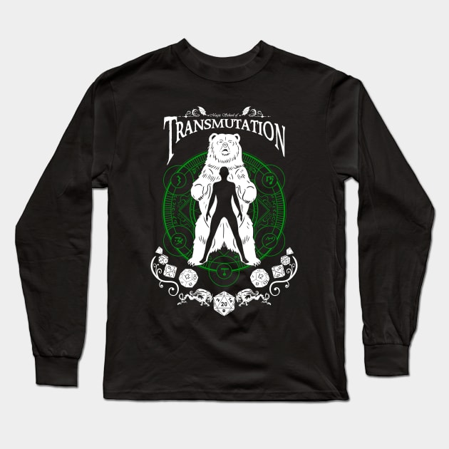 Transmutation - D&D Magic School Series: White Text Long Sleeve T-Shirt by Milmino